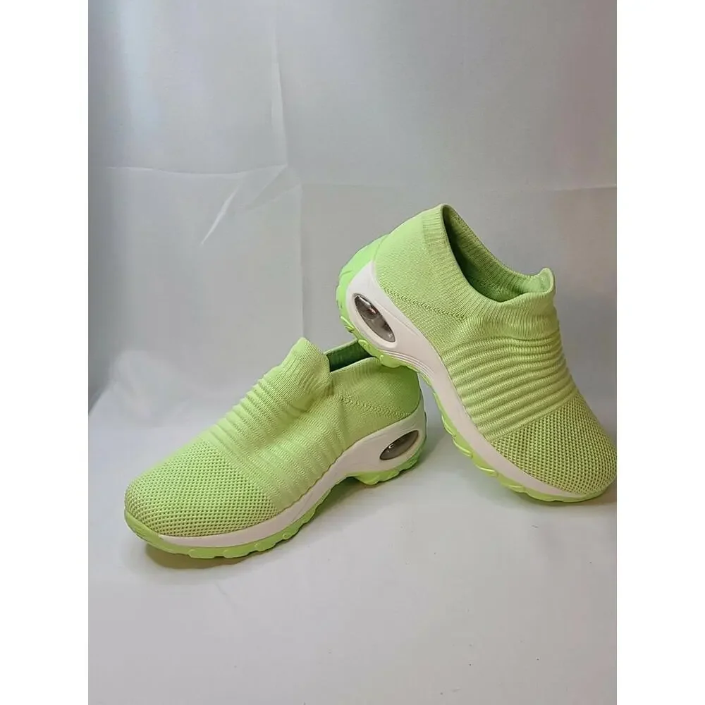 AKK Women's Colorful Sock Sneakers Mesh Air Bubble Heels Slipon EU Sz 41/US 10.5